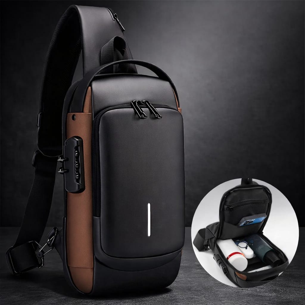 Premium Anti-Theft Waterproof Crossbody Sling Bag with Combination Lock
