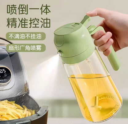 Premium 2-in-1 Glass Oil Dispenser and High-Pressure Cooking Spray Bottle