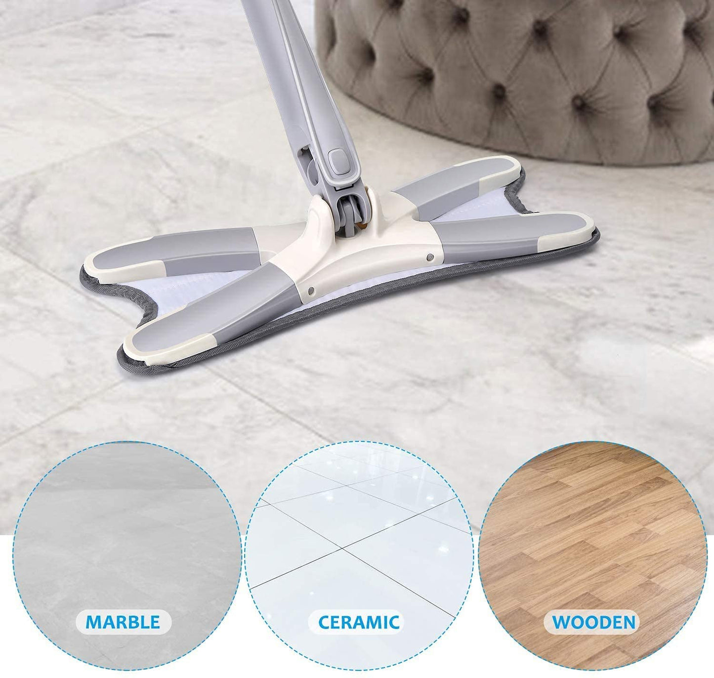 Premium X-Type Self-Wringing 360° Rotatable Floor Cleaning Mop