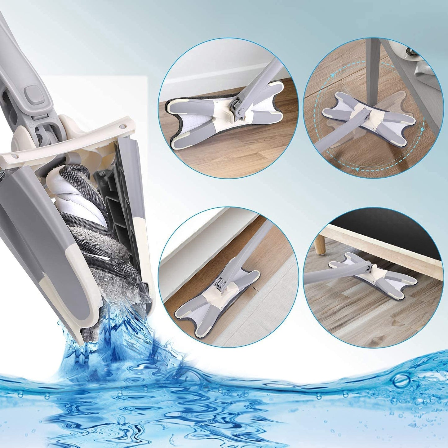 Premium X-Type Self-Wringing 360° Rotatable Floor Cleaning Mop