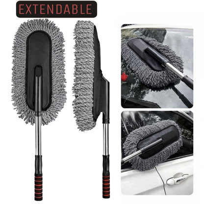 Premium Microfiber Car Duster with Stainless Steel Extendable Handle