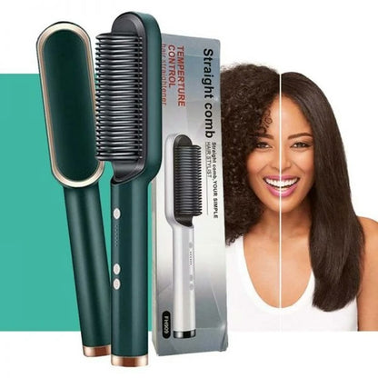 Premium Electric Hair Straightener Brush & Ceramic Hot Comb
