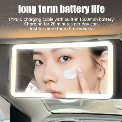 Smart Touch Screen Car Sun Visor Mirror – Ultra-Thin High-Definition LED Cosmetic Travel Mirror