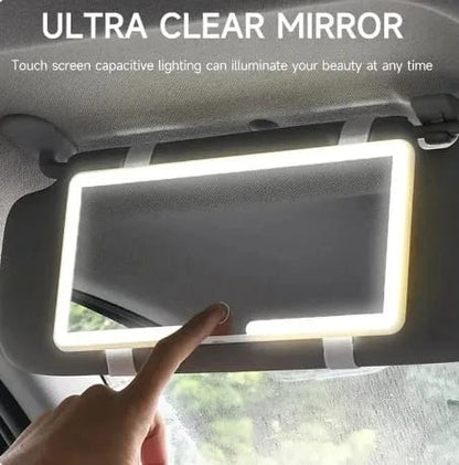 Smart Touch Screen Car Sun Visor Mirror – Ultra-Thin High-Definition LED Cosmetic Travel Mirror