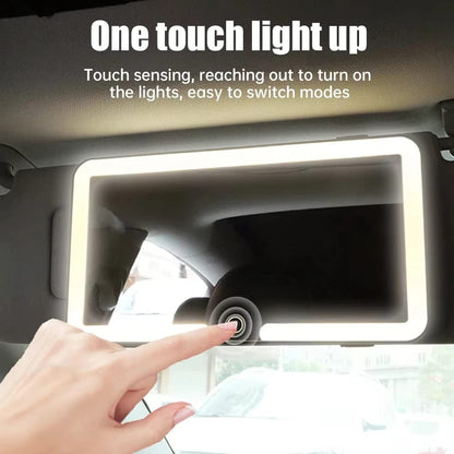 Smart Touch Screen Car Sun Visor Mirror – Ultra-Thin High-Definition LED Cosmetic Travel Mirror