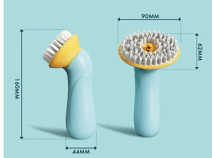 2-in-1 Pet Bath Brush & Shampoo Dispenser – Soothing Massage & Grooming Shower Brush