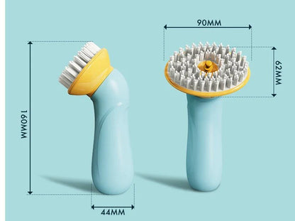 2-in-1 Pet Bath Brush & Shampoo Dispenser – Soothing Massage & Grooming Shower Brush